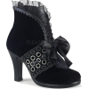 Victorian Black Velvet Boots - Čizme - 