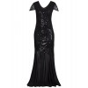 Vijiv 1920s Long Prom Gowns Sleeves Beaded Sequin Art Deco Evening Formal Dress - Dresses - $46.99 