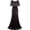 Vijiv 1920s Long Wedding Prom Dresses 2/3 Sleeves Sequin Beaded Party Formal Evening Gowns - Платья - $49.99  ~ 42.94€