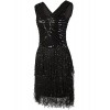 Vijiv 1920s Style Inspired Charleston Sequin Layer Tassel Cocktail Flapper Dress - Dresses - $29.99 