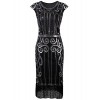 Vijiv 1920s Vintage Inspired Sequin Embellished Fringe Long Gatsby Flapper Dress - Dresses - $29.99 