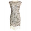 Vijiv Art Deco Great Gatsby Inspired Tassel Beaded 1920s Flapper Dress - Dresses - $33.99 