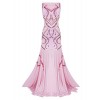 Vijiv Women's 1920s Beaded Straps A-Line Floor Length Gatsby Prom Evening Dress - Dresses - $43.99 