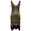 Vijiv Women's 1920s Gastby Inspired Sequined Embellished Fringed Flapper Dress - Dresses - $20.99 