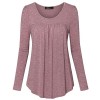 Vinmatto Women's Long Sleeve Scoop Neck Pleated Tunic Shirt - Long sleeves t-shirts - $39.99 