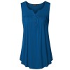 Vinmatto Women's Sleeveless Henley V Neck Pleated Button Details Tunic Shirt Tank Top - トップス - $39.99  ~ ¥4,501