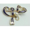 Vintage 18k Gold Blue Enameled Bow Ribbo - Other jewelry - $300.00 