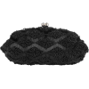 Vintage Beaded Argyle Diamond Pattern Evening Handbag, Clasp Purse Clutch w/Detachable Chains Black - ハンドバッグ - $39.99  ~ ¥4,501