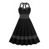 Vintage 1950s Rockabilly Polka Dots Audrey Dress Retro Cocktail Dress - sukienki - $25.99  ~ 22.32€