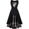 Vintage A-line Lace Dress - sukienki - 