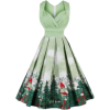 Vintage Botanical Christmas Dress - Vestidos - 