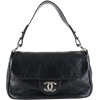 Vintage Chanel Black Leather Hand Bag - Bolsas pequenas - 