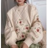 Vintage Embroidered Small Fresh Flowers - Cardigan - $49.99 