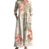 Vintage Floral Print Long-sleeved Dress - Passarela - 