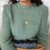 Vintage Mint Green Girly Round Neck Turt - Swetry na guziki - $45.99  ~ 39.50€