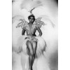 Vintage Model in Feathers - Ostalo - 