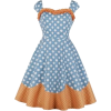 Vintage Polka Dot Patchwork Dress - Ostalo - 