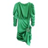 Vintage Puff Sleeve Ruffled Diamond Frill Dress - ワンピース・ドレス - $28.99  ~ ¥3,263