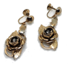 Vintage Rose Rhinestone Screwback Earrin - Uncategorized - 