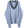 Vintage V-neck colorblock twisted knit p - Maglioni - $45.99  ~ 39.50€