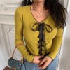 Vintage girly mustard yellow chest strap - Pulôver - $25.99  ~ 22.32€