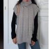 Vintage high neck thick rod loose knit v - Cardigan - $29.99  ~ £22.79