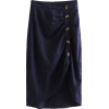 Vintage pleated button irregular high wa - Skirts - $25.99 