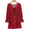 Vintage red polka dot square neck dress - sukienki - $27.99  ~ 24.04€