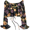 Vintage round neck ruffled floral chiffo - 半袖衫/女式衬衫 - $25.99  ~ ¥174.14