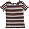 Vintage striped wooden ear short sleeve - Shirts - $19.99 