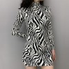 Vintage zebra dress long sleeve skirt - Dresses - $27.99 