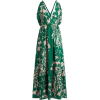 Violeta Weed-print halterneck maxi dress - Obleke - 