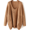V neck chunky sweater - Pullovers - 