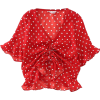 V-neck flared sleeve blouse - Рубашки - короткие - $25.99  ~ 22.32€
