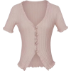 V-neck lace short-sleeved knit cardigan - カーディガン - $25.99  ~ ¥2,925