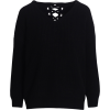 V-neck loose back gas eye strap pullover - Pullovers - $27.99 