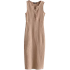 V-neck multi-buckle side slit dress - Dresses - $25.99  ~ £19.75