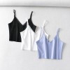 V-neck sexy lace solid color camisole blouse - Shirts - $17.99 
