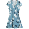 V-neck strap wrap print dress - Dresses - $25.99 