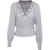 V-neck tie with lantern sleeves sweater - Jakne i kaputi - $39.99  ~ 34.35€