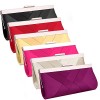 WDING Women's Satin Cross Evening Clutch Purse Bag Bridal Prom HandBag with Rhinestone - ハンドバッグ - $39.90  ~ ¥4,491