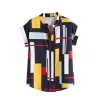 WDIRARA Women's Casual Short Sleeve Color Block Curved Hem Summer Blouse - Koszule - krótkie - $11.99  ~ 10.30€