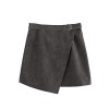 WDIRARA Women's O-Ring Belt High Waist Wrap A-line Mini Short Skirt - Skirts - $16.99 