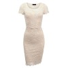 WDR1748 Womens Short Sleeve Floral Lace Bodycon Dress - Dresses - $33.93 