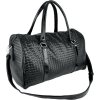 WES Unisex Black Embossed Woven Weekend Traveler Duffel Large Tote Shouler Bag Carry on Luggage - Hand bag - $22.50 