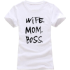 WIFE MOM BOSS PRINT GRAPHIC TEES - Camisola - curta - $11.98  ~ 10.29€