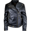 WOMENS BLACK ASYMMETRICAL BIKER LEATHER JACKET - Jaquetas e casacos - 220.00€ 