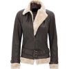 WOMENS BROWN LEATHER JACKET WITH FUR COLLAR - Jaquetas e casacos - 300.00€ 