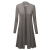 WSK1048 Womens Solid Long Sleeve Open Front Long Cardigan XXXL Heather_Dark_Grey - Camicie (corte) - $32.79  ~ 28.16€
