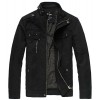 Wantdo Men's Cotton Stand Collar Lightweight Front Zip Jacket - Outerwear - $45.79 